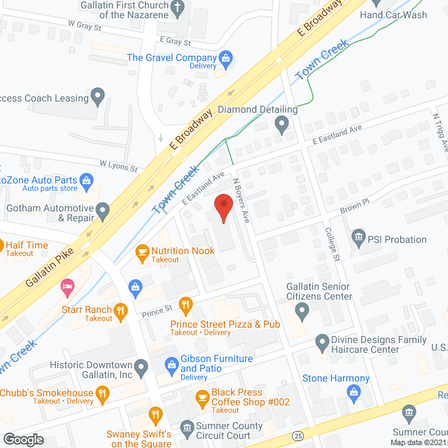 Map of the neighborhood around Crestwood Towers