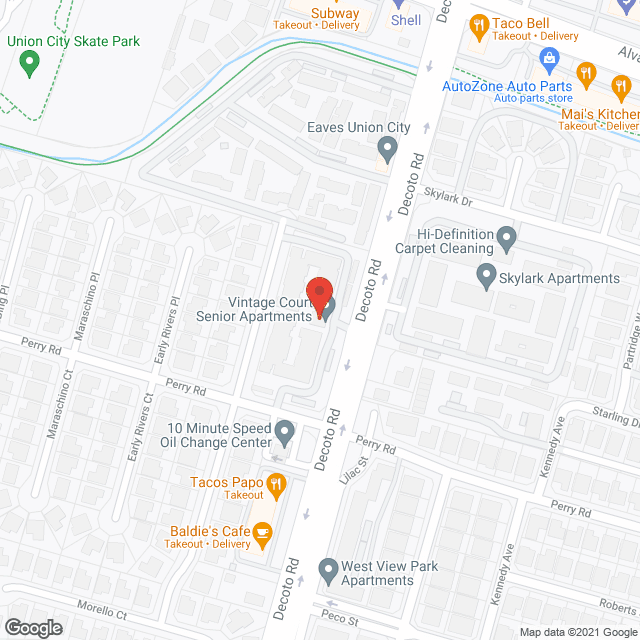 Map of the neighborhood around Vintage Court Senior Apartments