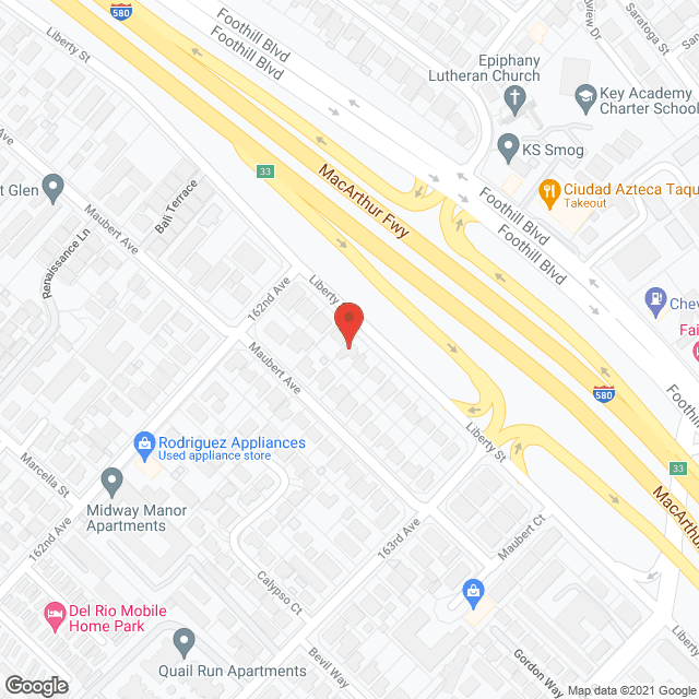 Map of the neighborhood around Liberty Home