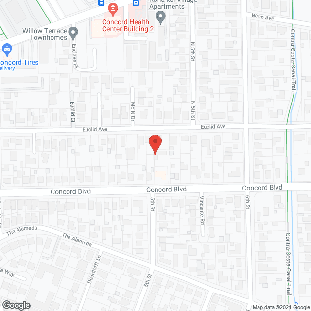 Map of the neighborhood around Oak Garden