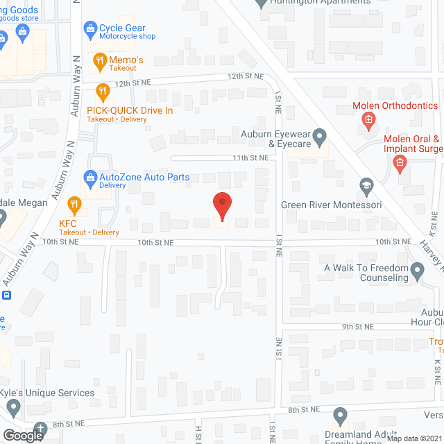 Map of the neighborhood around Mimi's Adult Family Home