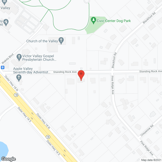 Map of the neighborhood around Standing Rock Manor RCFE