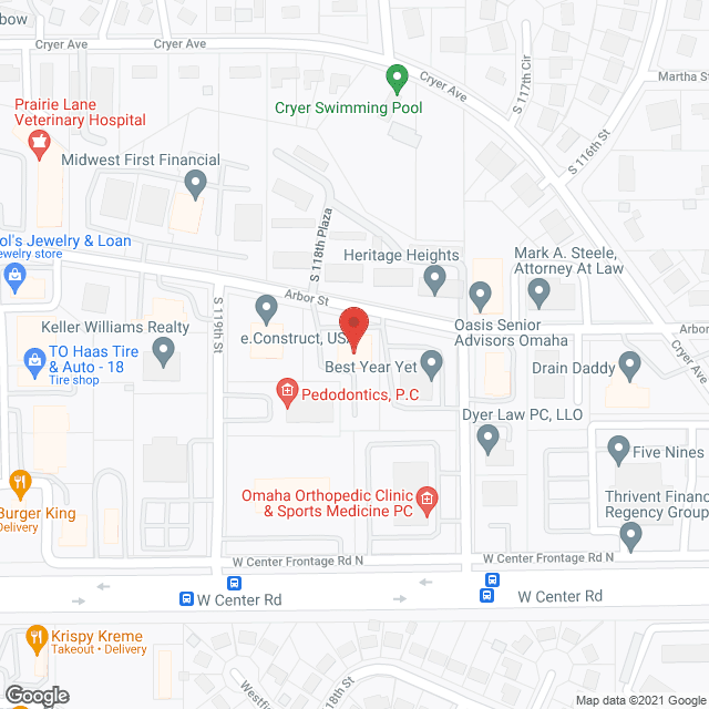 Map of the neighborhood around Eastridge Home