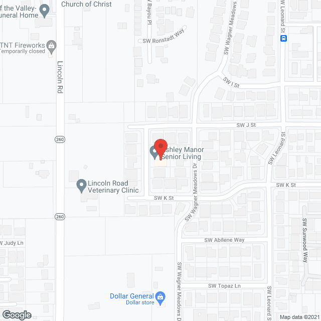 Map of the neighborhood around Ashley Manor - Anique
