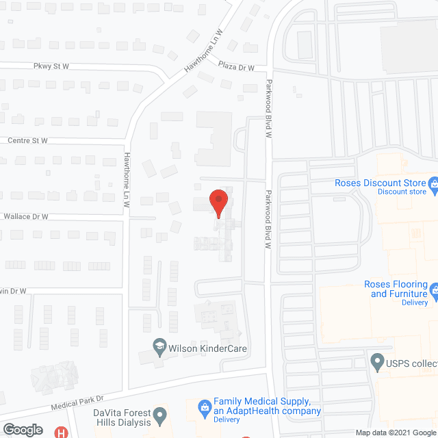 Map of the neighborhood around Parkwood Village and the Landing