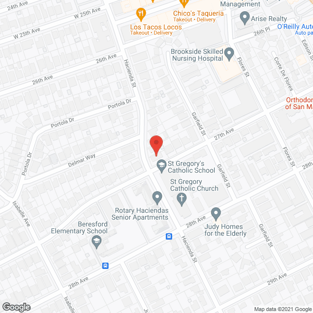 Map of the neighborhood around Hacienda Place