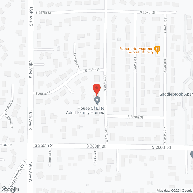 Map of the neighborhood around Frances Adult Family Home