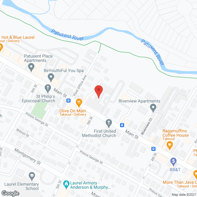 Map of the neighborhood around Selborne House of Laurel Apartments