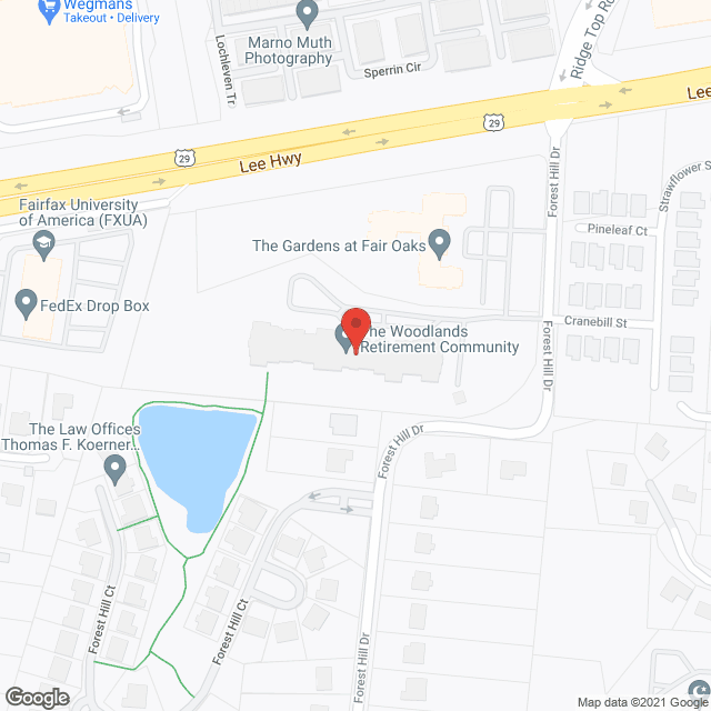 Map of the neighborhood around The Woodlands