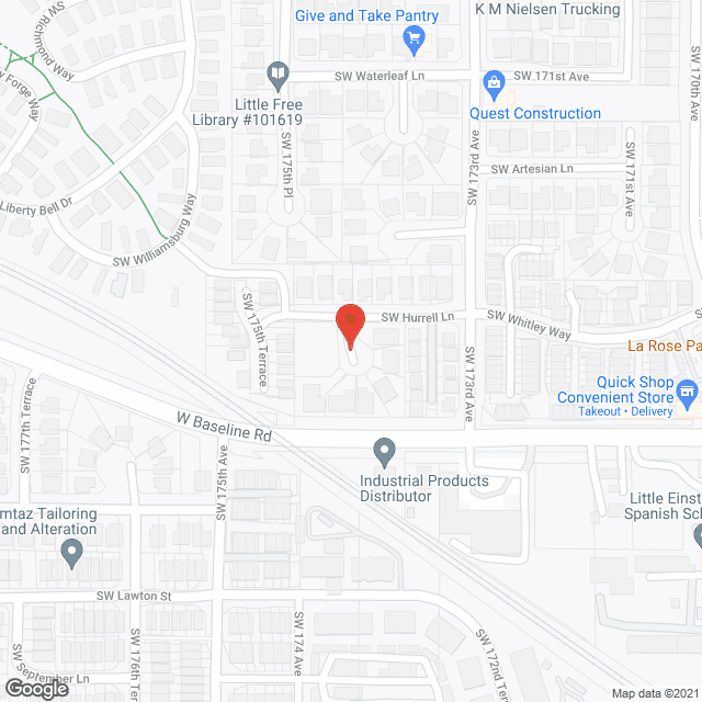 Map of the neighborhood around Victoria's AFH
