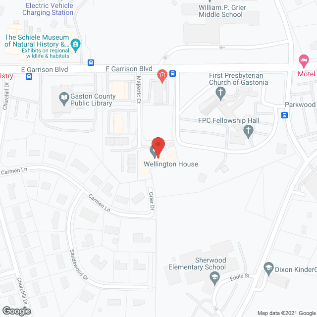 Map of the neighborhood around Wellington House