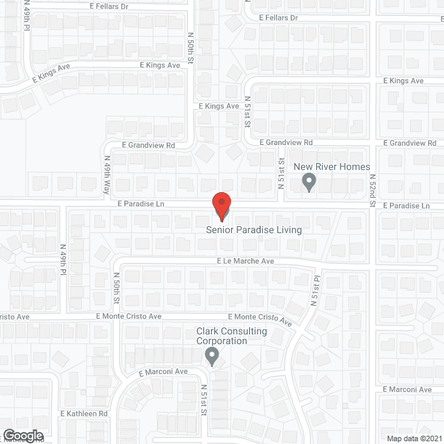 Map of the neighborhood around Senior Paradise Living