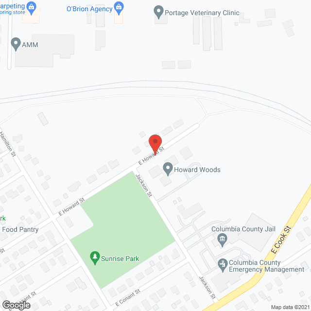 Map of the neighborhood around Howard Woods