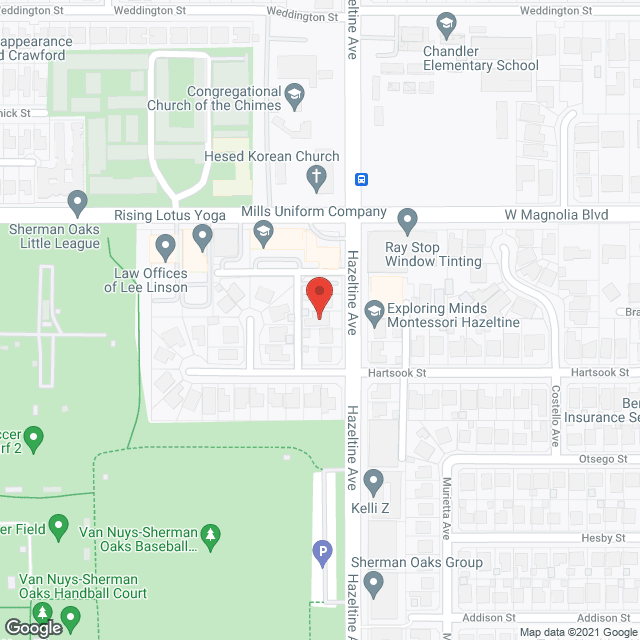 Map of the neighborhood around Toluca Lake Manor Senior Assisted Living II LLC