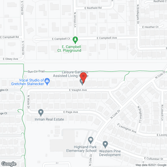 Map of the neighborhood around Leisure Gardens