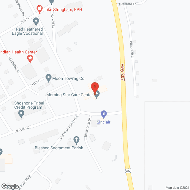 Map of the neighborhood around Morning Star Manor