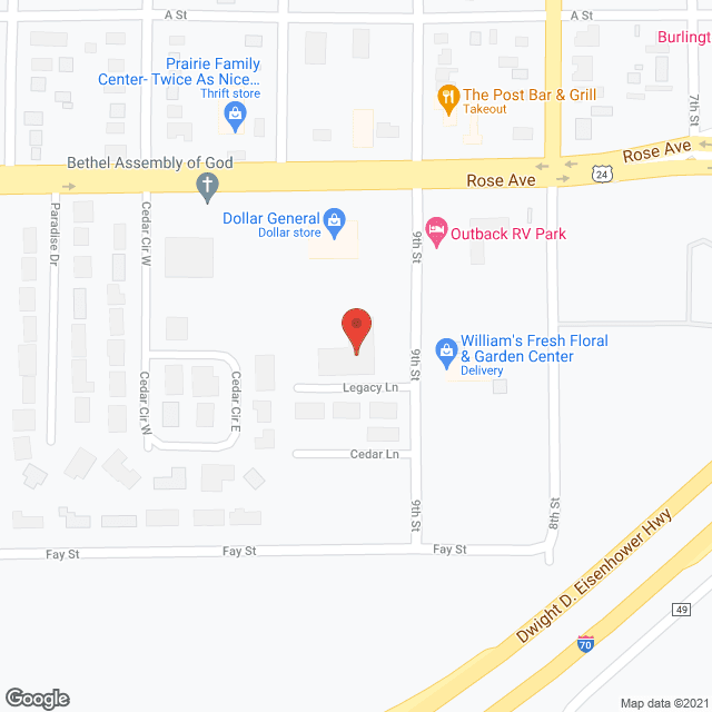 Map of the neighborhood around Legacy At Burlington