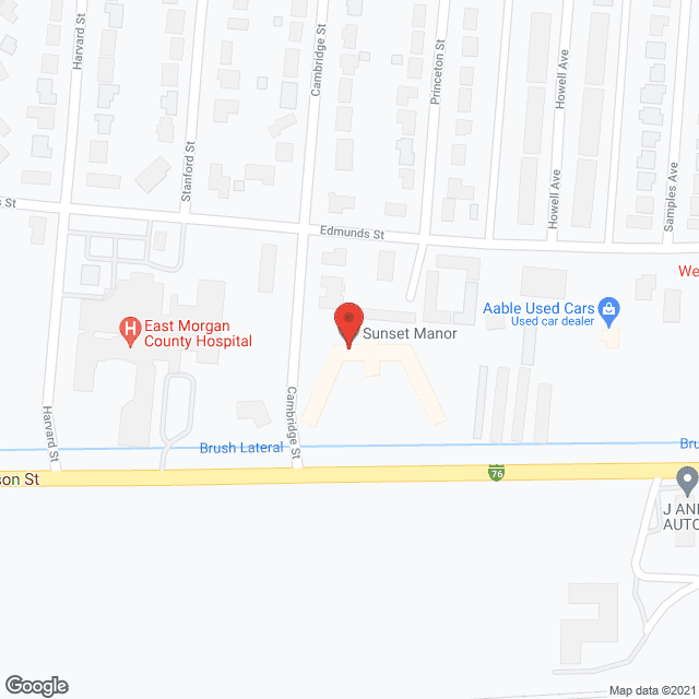 Map of the neighborhood around Sunset Manor Assisted Living