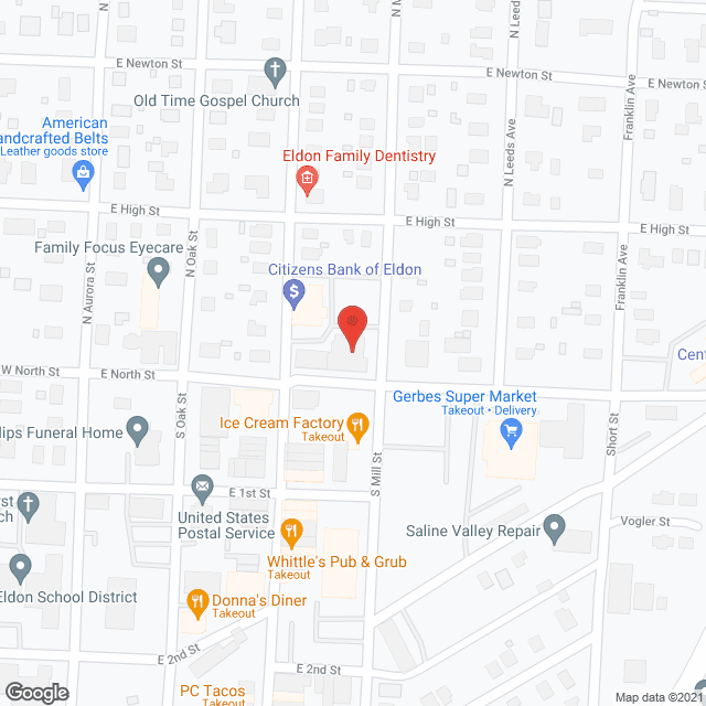 Map of the neighborhood around Lee House of Eldon