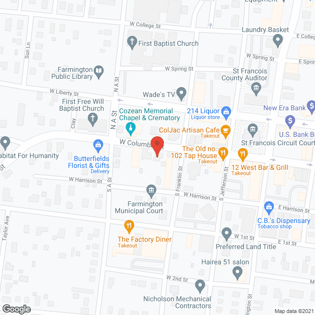 Map of the neighborhood around Columbia Street Manor