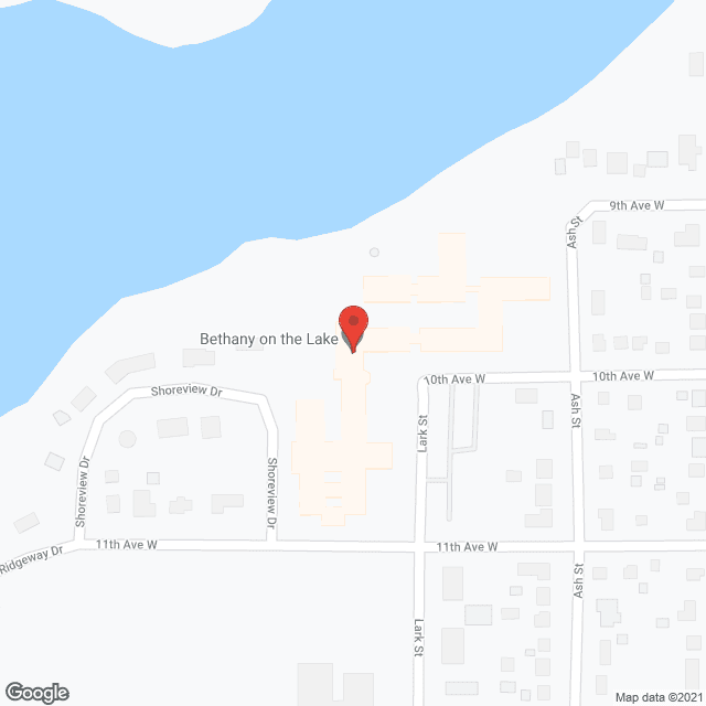 Map of the neighborhood around Bethany On The Lake