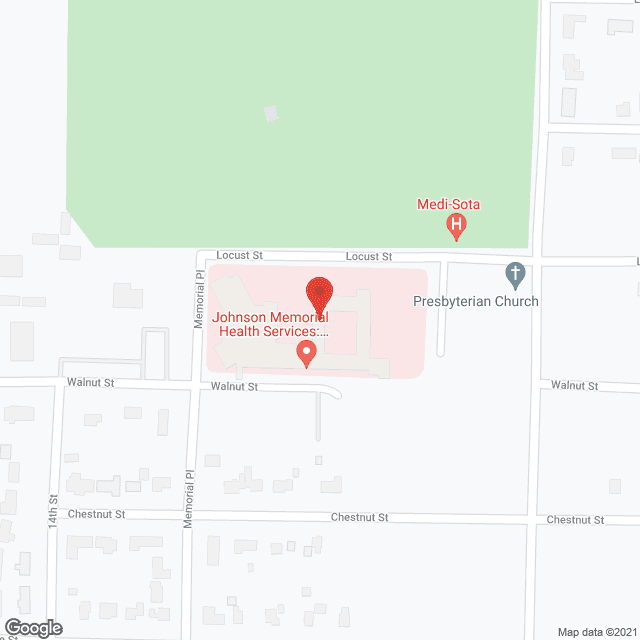 Map of the neighborhood around Johnson Memorial Hospital