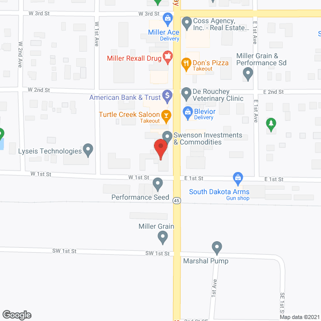 Map of the neighborhood around Miller Manor
