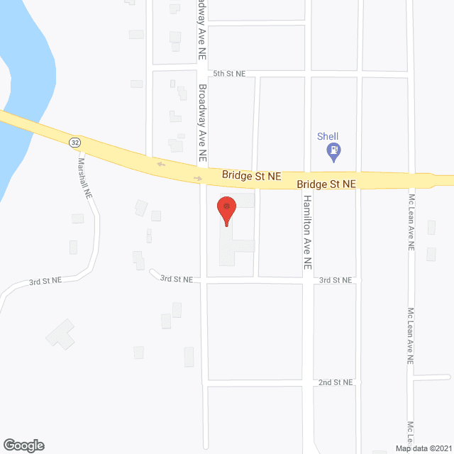Map of the neighborhood around Hillcrest Nursing Home