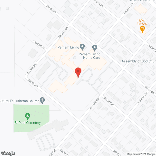 Map of the neighborhood around Perham Memorial Hospital