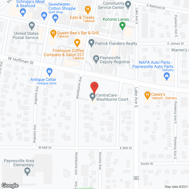 Map of the neighborhood around Washburne Court