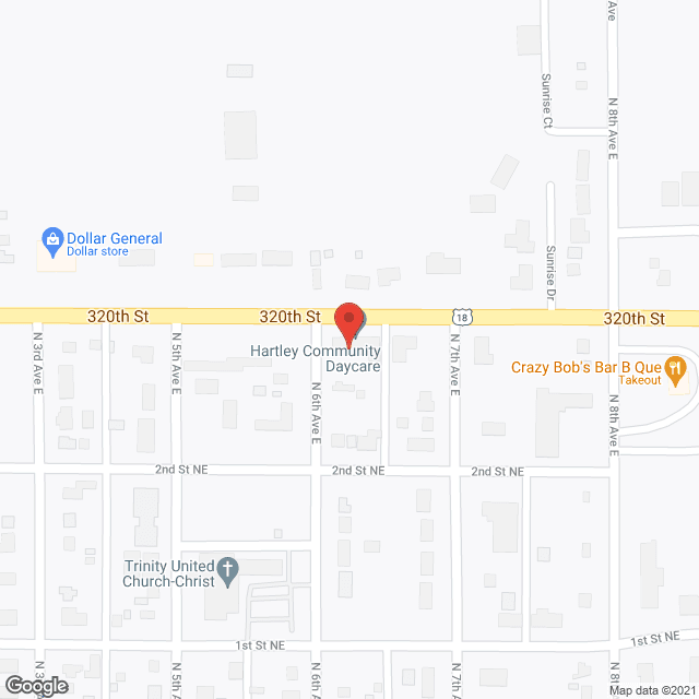 Map of the neighborhood around Hartley Senior Wellness Ctr