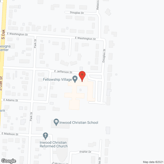Map of the neighborhood around Fellowship Village of W Lyon