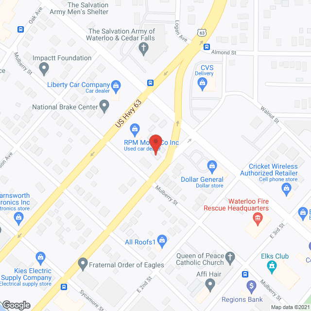 Map of the neighborhood around Milvern Guest Home