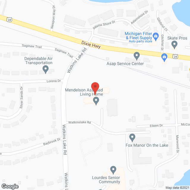 Map of the neighborhood around Mendelson House