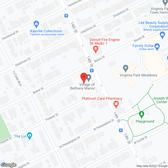 Map of the neighborhood around Bethany Presbyterian Manor