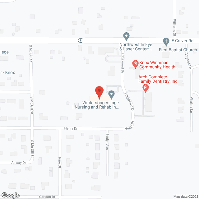 Map of the neighborhood around Wintersong Village of Knox