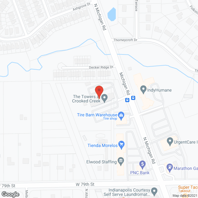 Map of the neighborhood around Crooked Creek Tower
