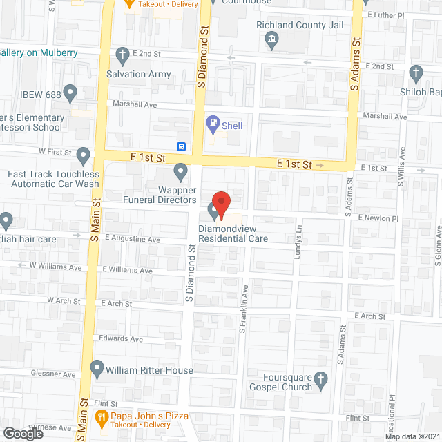 Map of the neighborhood around Diamond View Residential Care