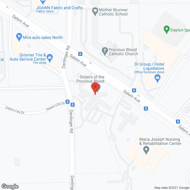 Map of the neighborhood around Sisters of the Precious Blood