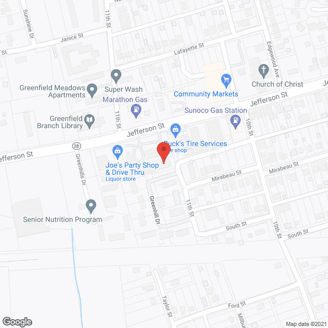Map of the neighborhood around Greenills Village
