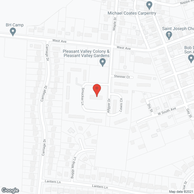Map of the neighborhood around Pleasant Valley Colony