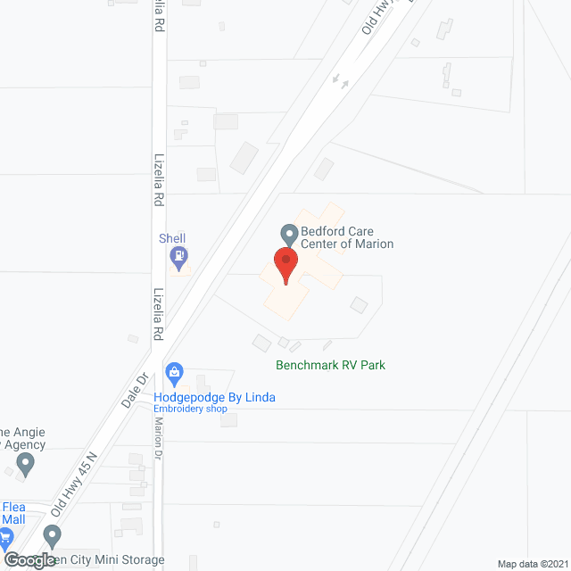 Map of the neighborhood around Benchmark Health Care