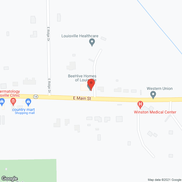 Map of the neighborhood around Care Center of Louisville