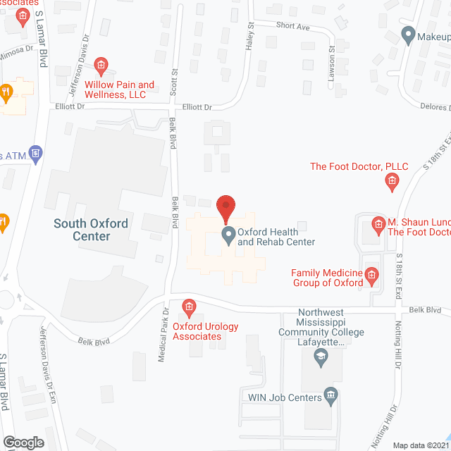 Map of the neighborhood around Oxford Health and Rehab Center