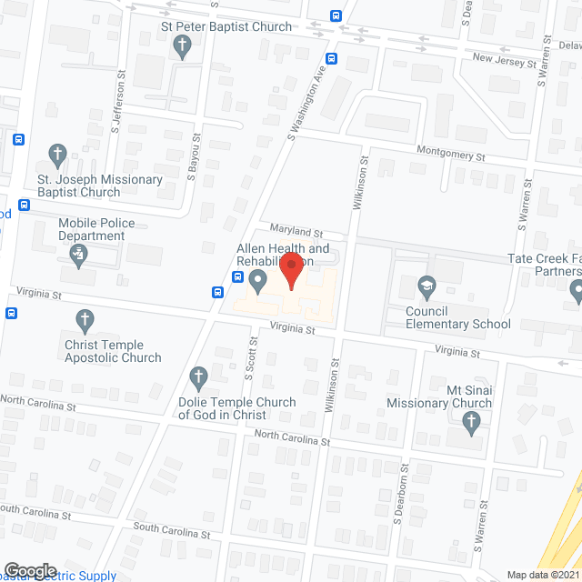 Map of the neighborhood around Allen Memorial Home