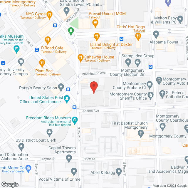 Map of the neighborhood around Rosa Parks Place