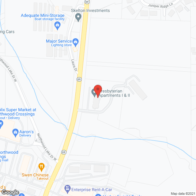 Map of the neighborhood around Presbyterian Apartments