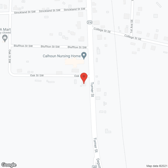 Map of the neighborhood around Calhoun Nursing Home
