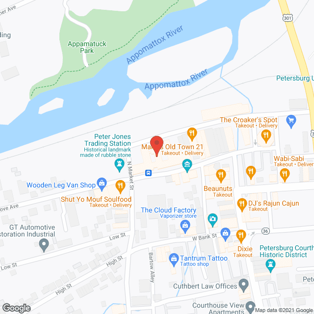 Map of the neighborhood around Carriage House Apartment
