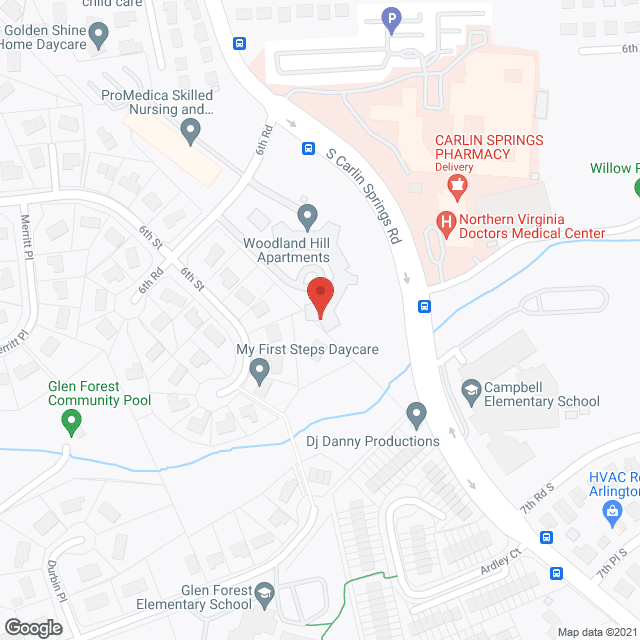 Map of the neighborhood around Woodland Hill